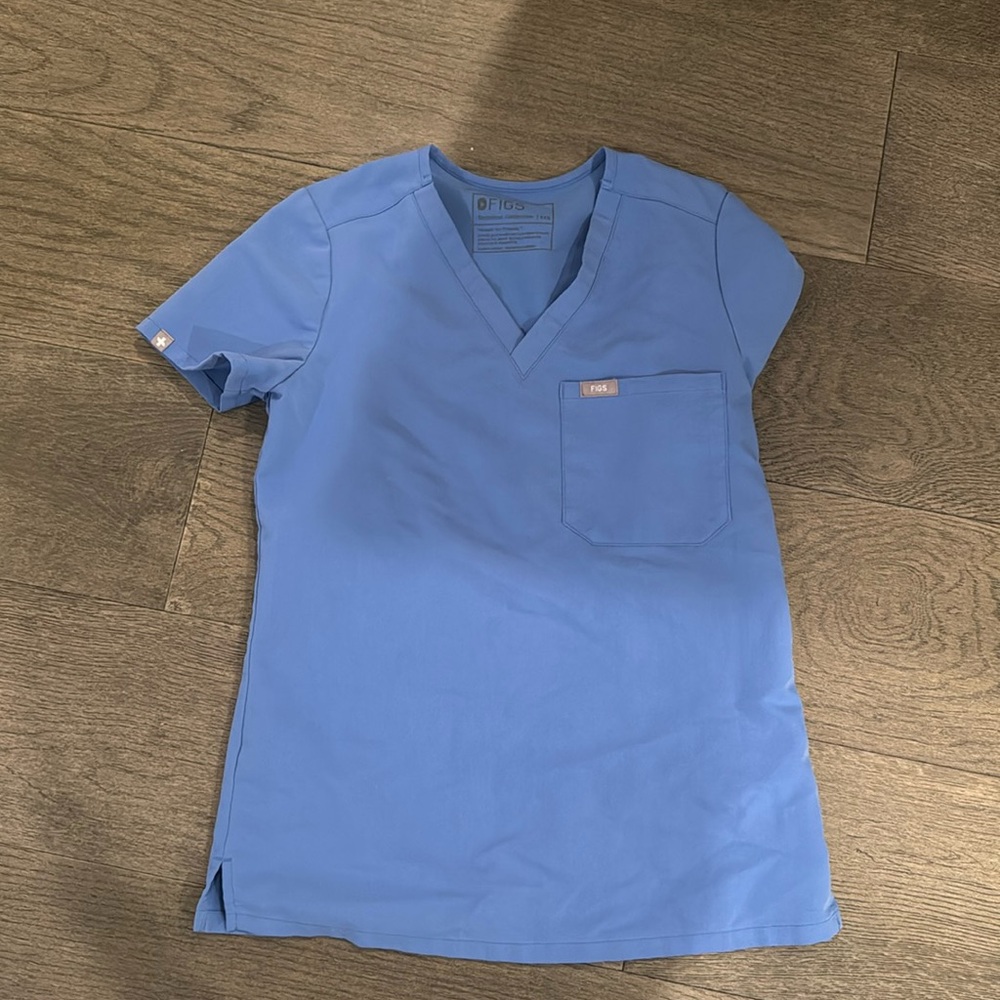 FIGS XXS Blue Top